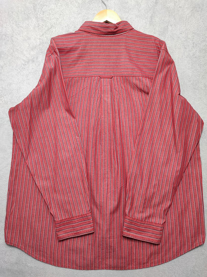 Vintage Chaps Striped Long Sleeve Shirt Red White Men's Size XXL
