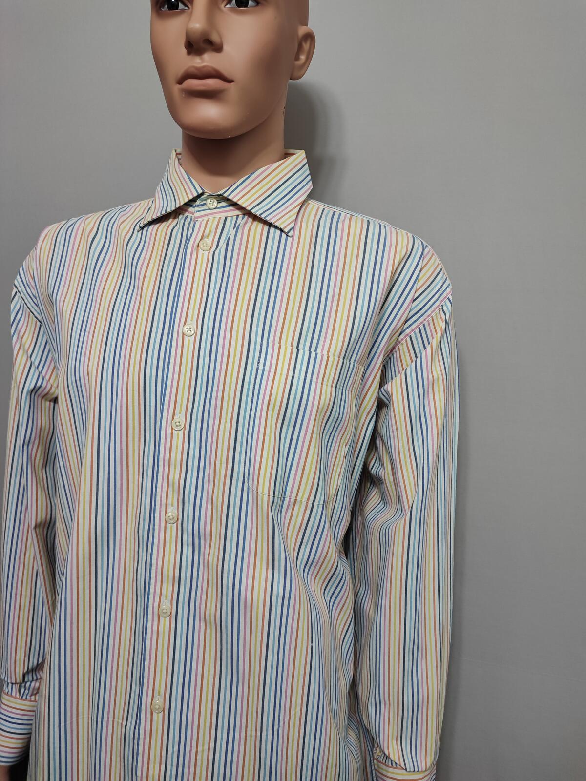 Vintage Nautica Striped Long Sleeve Sailing Preppy Shirt Blue Men Size 3XL