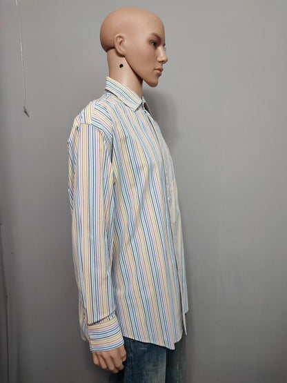 Vintage Nautica Striped Long Sleeve Sailing Preppy Shirt Blue Men Size 3XL