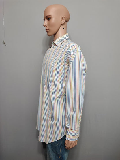 Vintage Nautica Striped Long Sleeve Sailing Preppy Shirt Blue Men Size 3XL