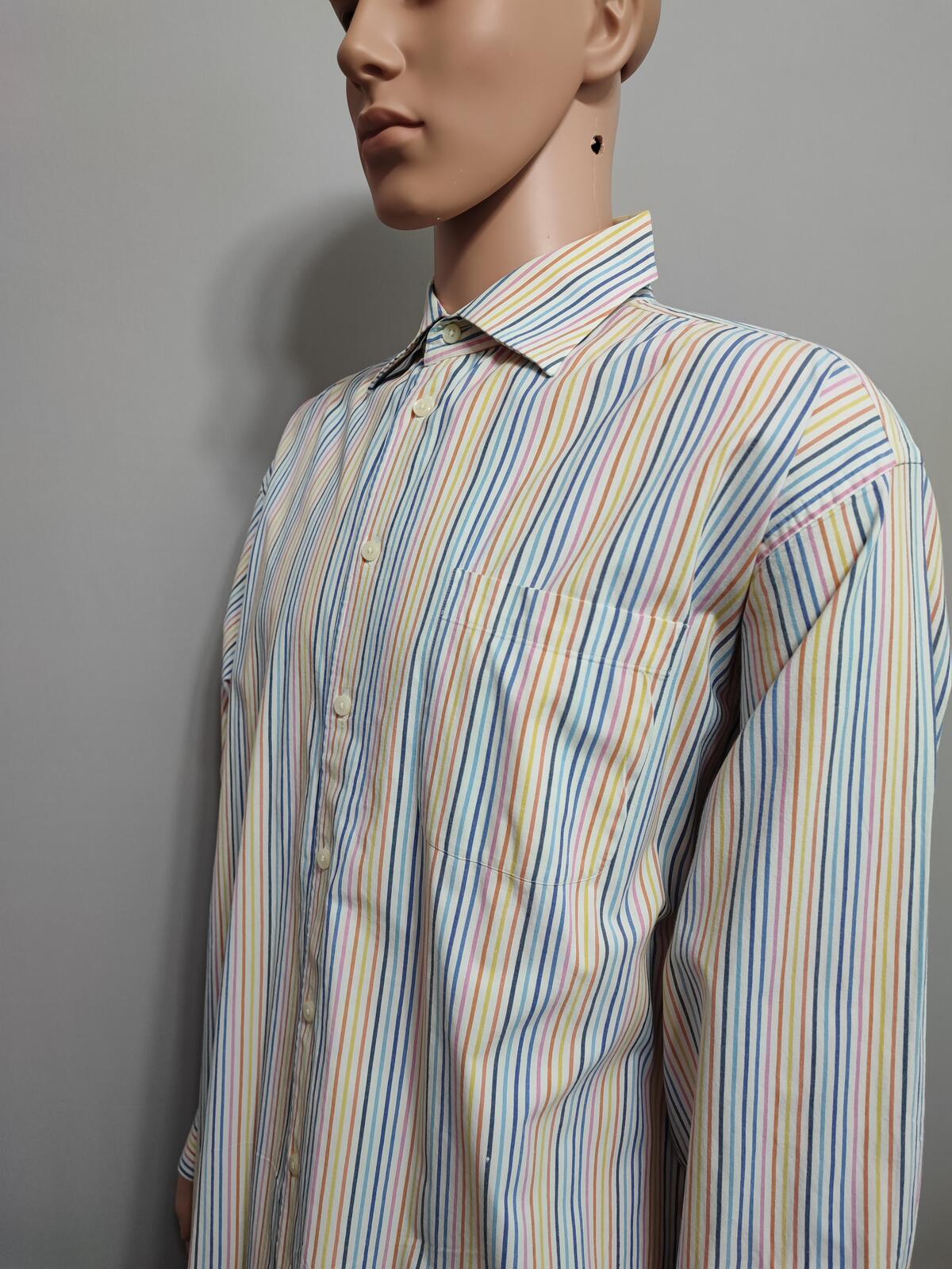 Vintage Nautica Striped Long Sleeve Sailing Preppy Shirt Blue Men Size 3XL