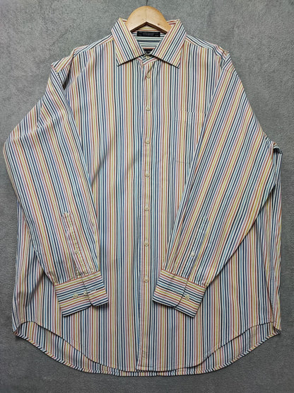 Vintage Nautica Striped Long Sleeve Sailing Preppy Shirt Blue Men Size 3XL