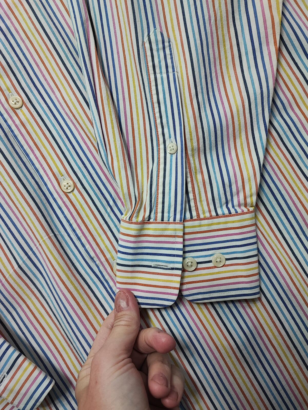 Vintage Nautica Striped Long Sleeve Sailing Preppy Shirt Blue Men Size 3XL