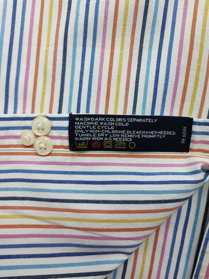 Vintage Nautica Striped Long Sleeve Sailing Preppy Shirt Blue Men Size 3XL