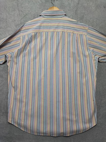 Vintage Nautica Striped Long Sleeve Sailing Preppy Shirt Blue Men Size 3XL