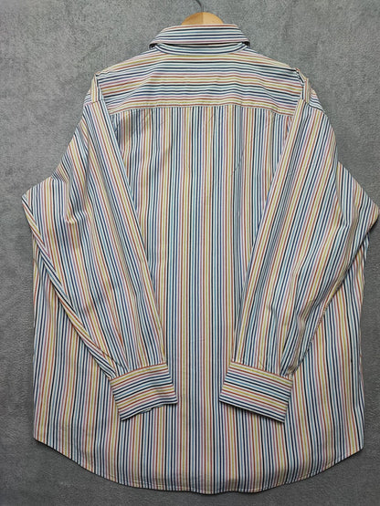 Vintage Nautica Striped Long Sleeve Sailing Preppy Shirt Blue Men Size 3XL