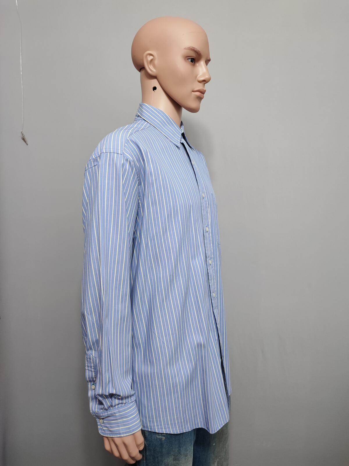 Vintage Tommy Hilfiger Striped Long Sleeve Shirt Blue White Men's Size XXL