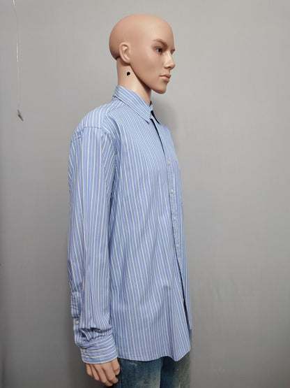 Vintage Tommy Hilfiger Striped Long Sleeve Shirt Blue White Men's Size XXL