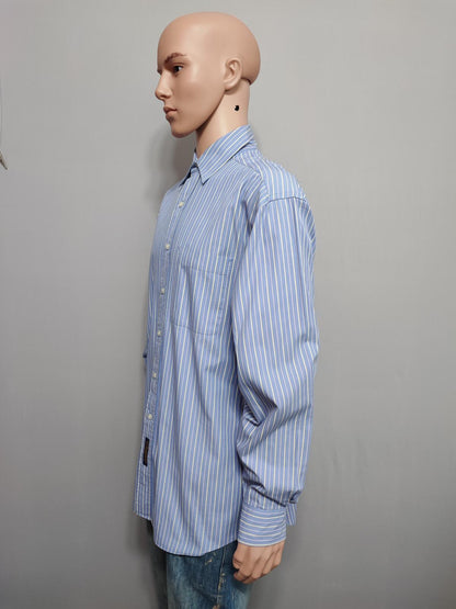 Vintage Tommy Hilfiger Striped Long Sleeve Shirt Blue White Men's Size XXL