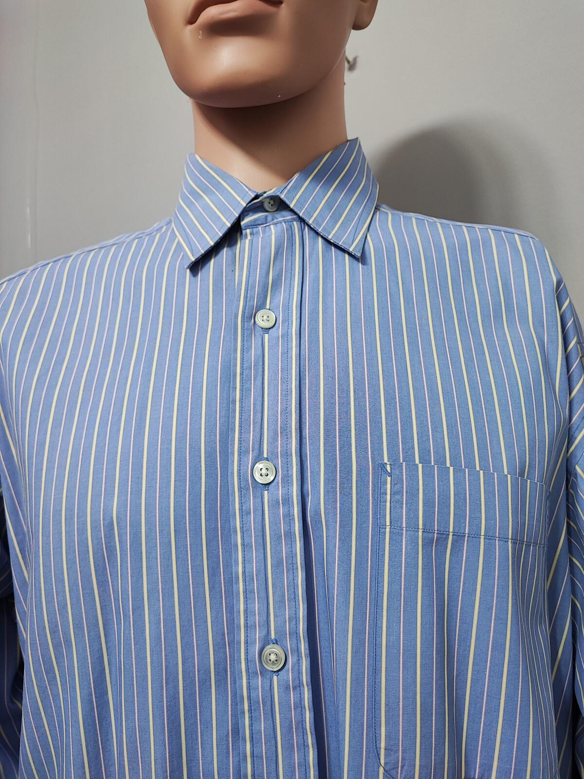 Vintage Tommy Hilfiger Striped Long Sleeve Shirt Blue White Men's Size XXL