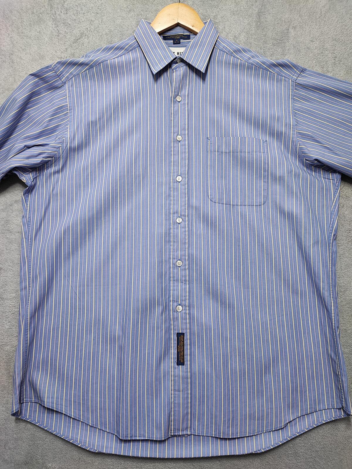 Vintage Tommy Hilfiger Striped Long Sleeve Shirt Blue White Men's Size XXL