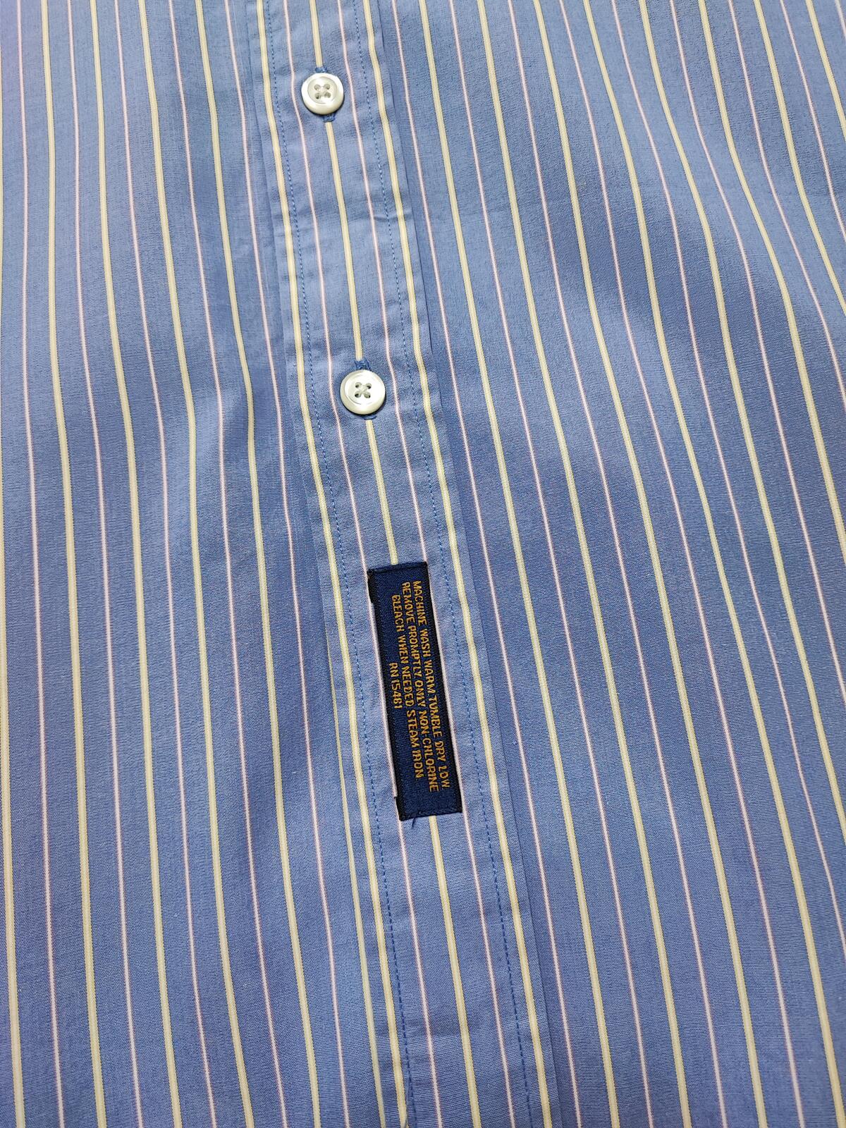 Vintage Tommy Hilfiger Striped Long Sleeve Shirt Blue White Men's Size XXL