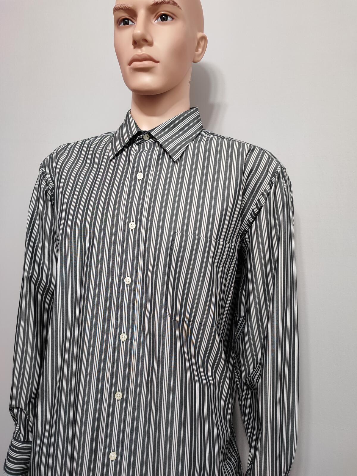 Vintage Chaps Striped Long Sleeve Shirt Faded Black Men's Size XXL Oversized