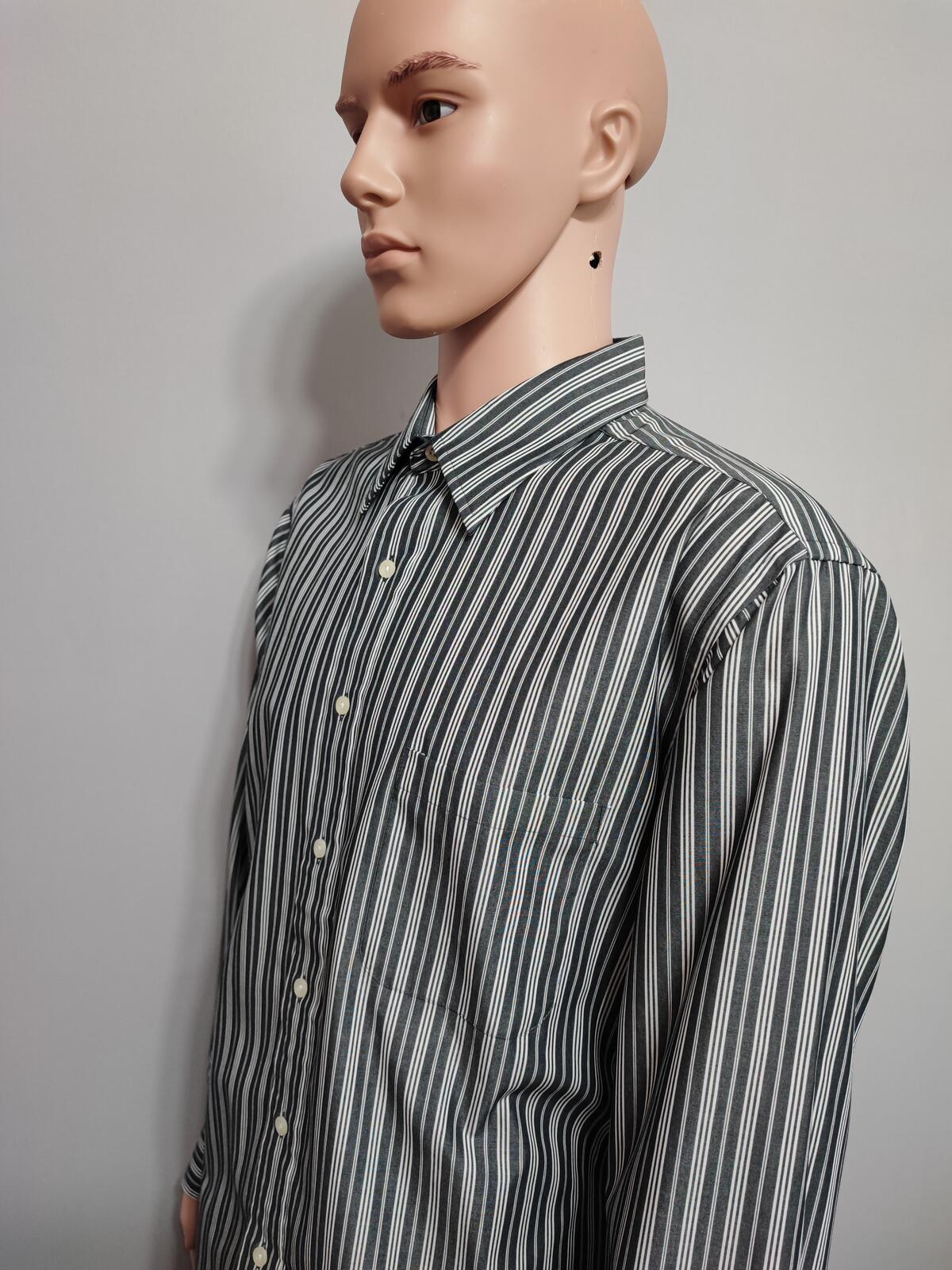 Vintage Chaps Striped Long Sleeve Shirt Faded Black Men's Size XXL Oversized