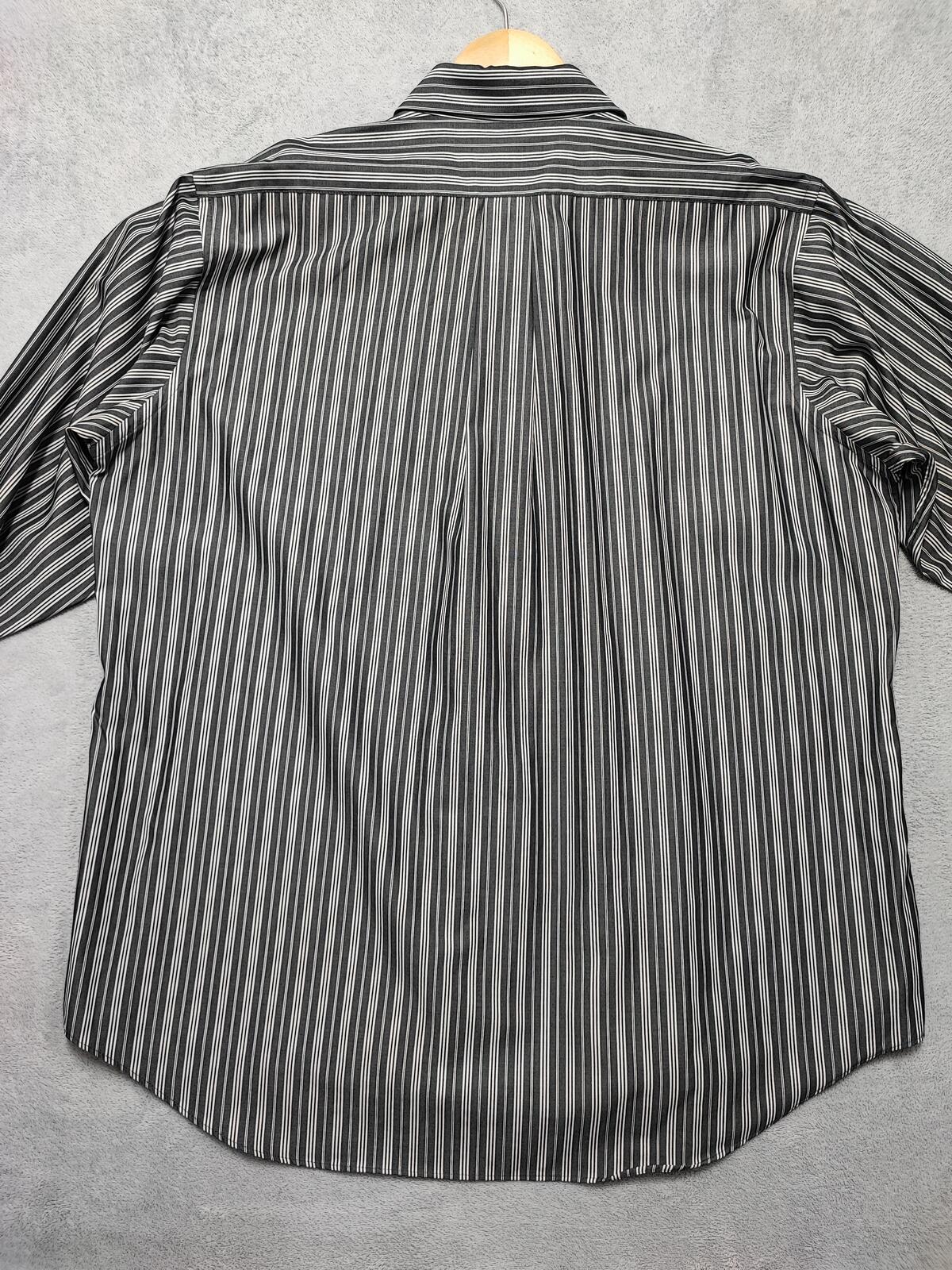 Vintage Chaps Striped Long Sleeve Shirt Faded Black Men's Size XXL Oversized