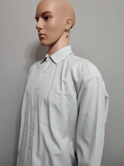 Vintage Tommy Hilfiger Checked Long Sleeve Shirt White Blue Men's Size XXXL
