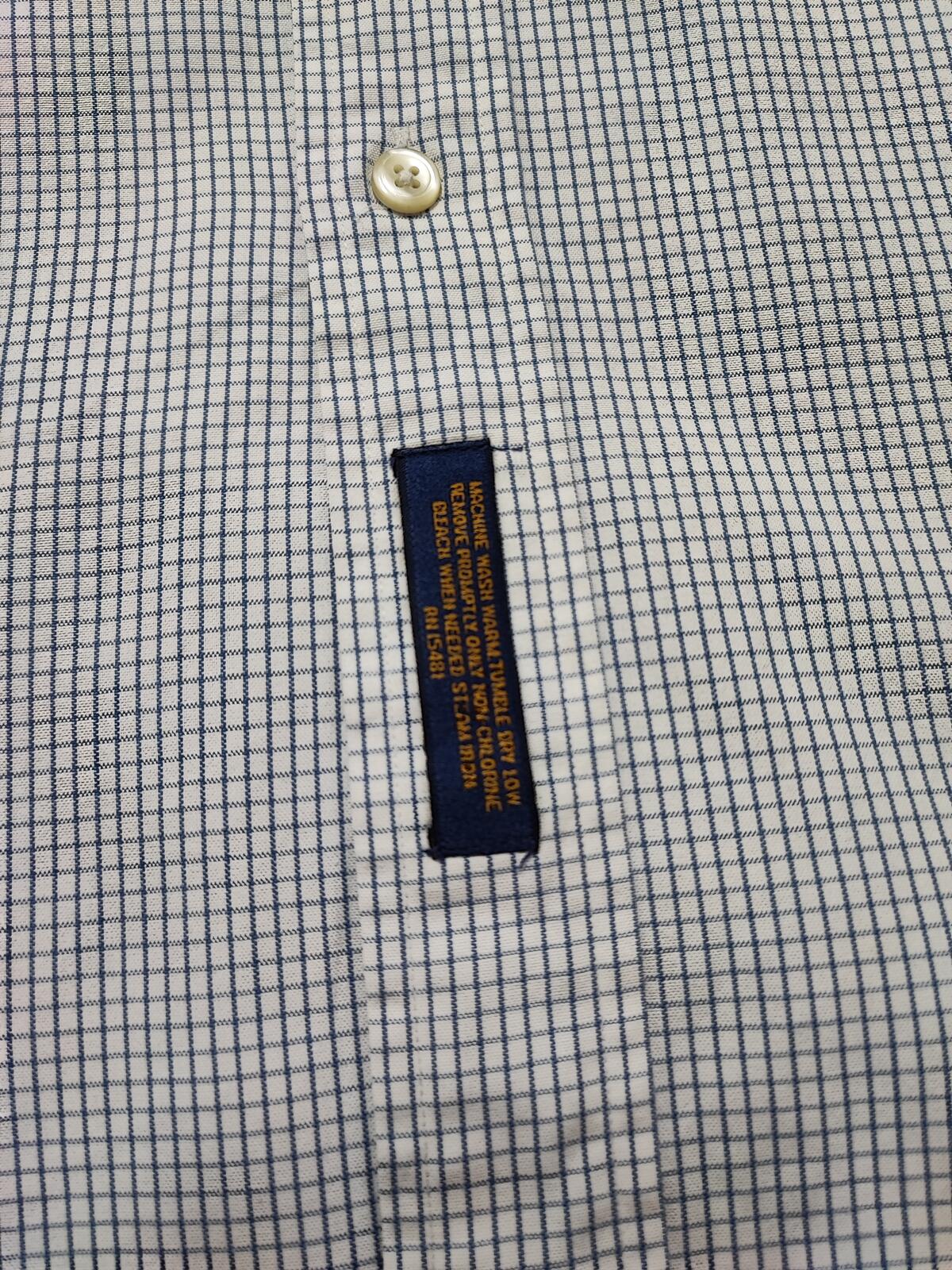 Vintage Tommy Hilfiger Checked Long Sleeve Shirt White Blue Men's Size XXXL