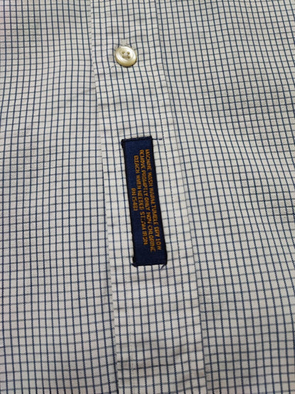 Vintage Tommy Hilfiger Checked Long Sleeve Shirt White Blue Men's Size XXXL
