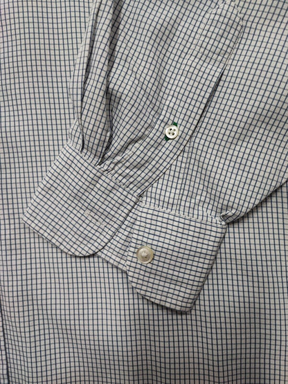 Vintage Tommy Hilfiger Checked Long Sleeve Shirt White Blue Men's Size XXXL
