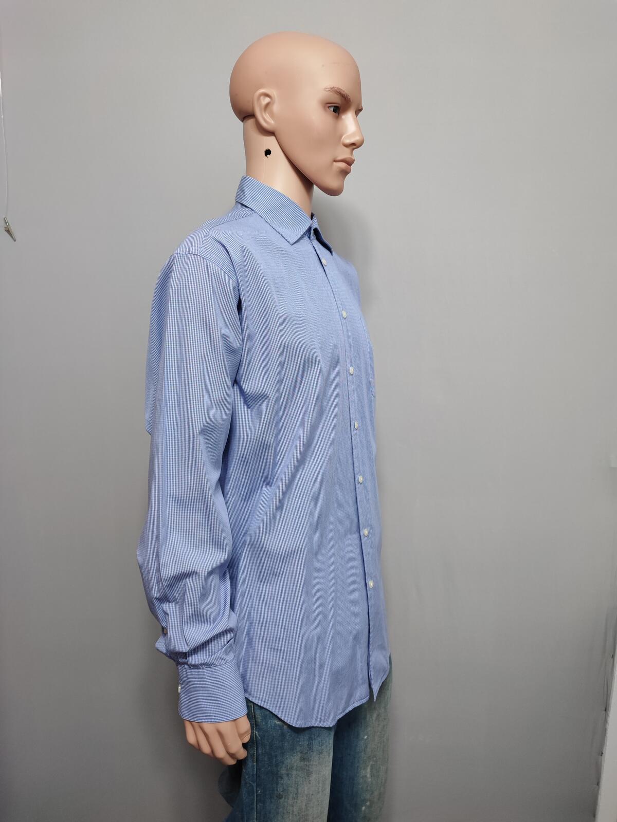 Vintage Nautica Checked Long Sleeve Shirt Blue White Men's Size XL