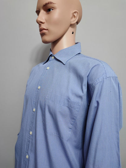 Vintage Nautica Checked Long Sleeve Shirt Blue White Men's Size XL