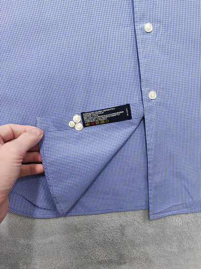 Vintage Nautica Checked Long Sleeve Shirt Blue White Men's Size XL