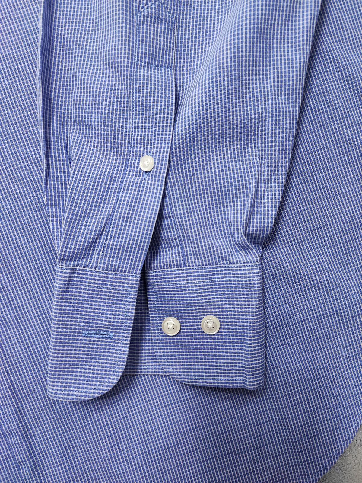 Vintage Nautica Checked Long Sleeve Shirt Blue White Men's Size XL