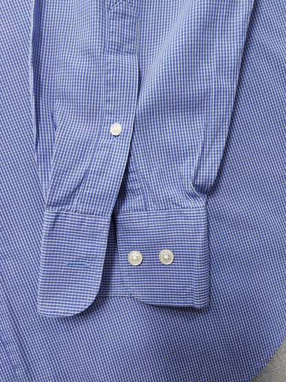 Vintage Nautica Checked Long Sleeve Shirt Blue White Men's Size XL