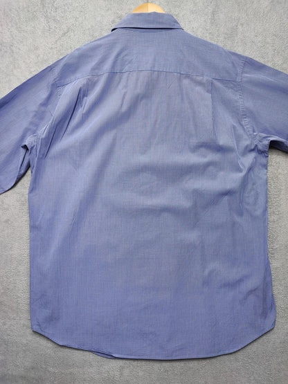 Vintage Nautica Checked Long Sleeve Shirt Blue White Men's Size XL