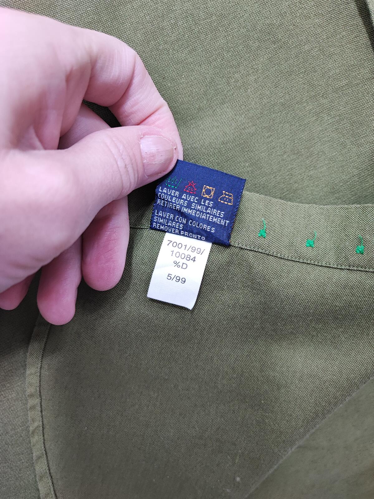 Vintage Tommy Hilfiger Plain Long Sleeve Shirt Green Khaki Men's Size XL