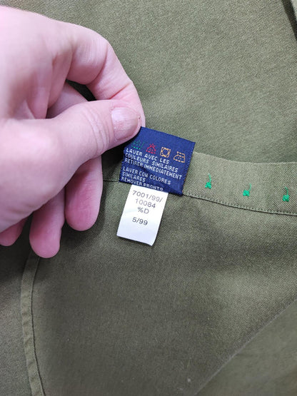 Vintage Tommy Hilfiger Plain Long Sleeve Shirt Green Khaki Men's Size XL