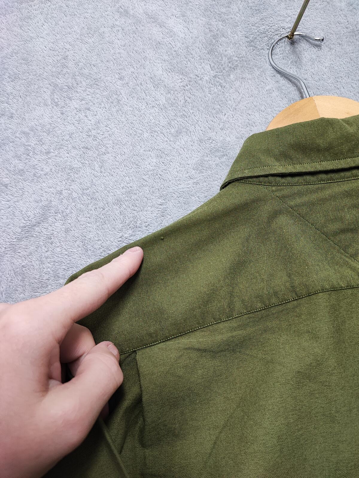 Vintage Tommy Hilfiger Plain Long Sleeve Shirt Green Khaki Men's Size XL