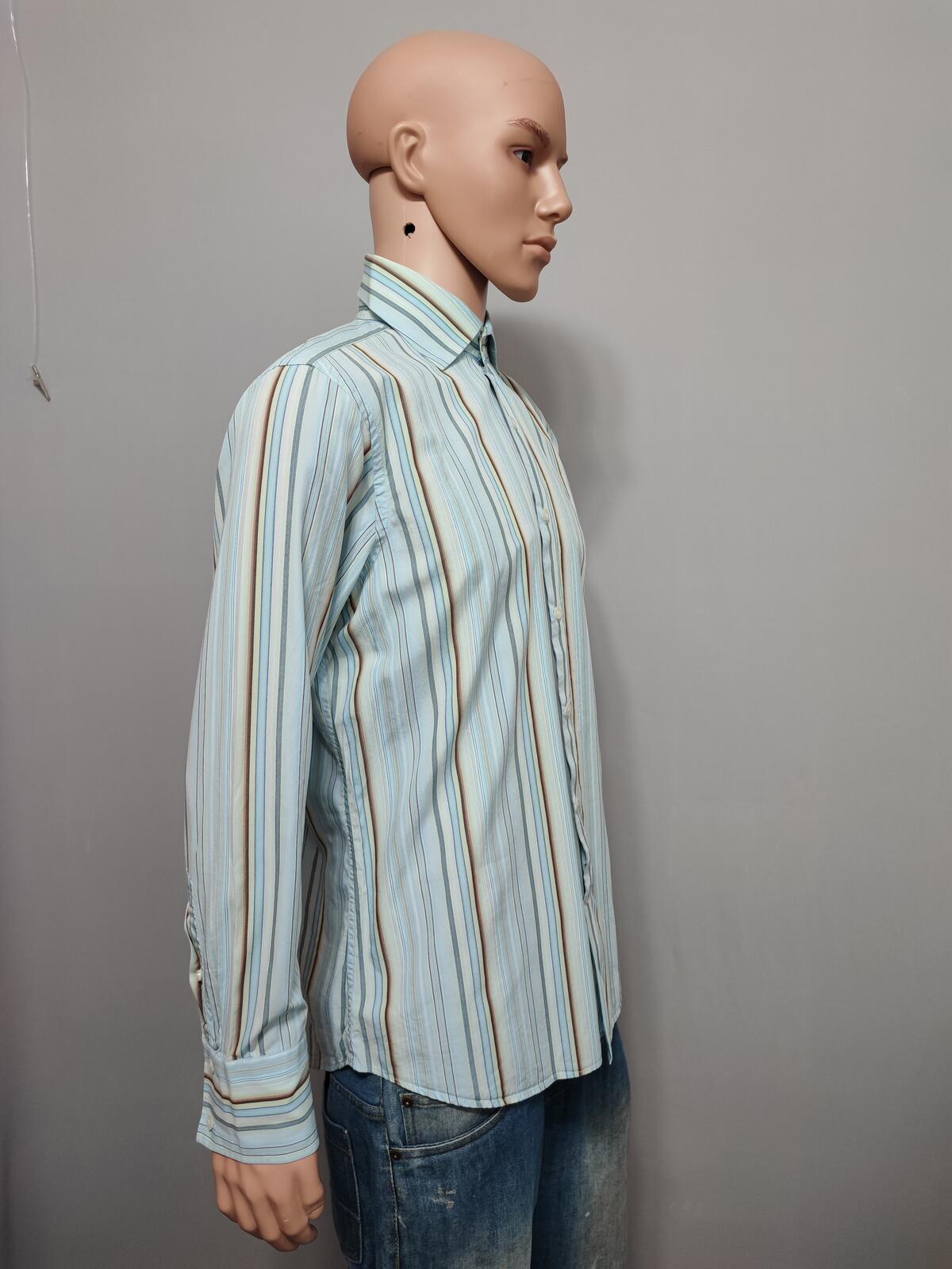 Vintage Banana Republic Grant Fit Striped Long Sleeve Shirt Blue Men Size Large