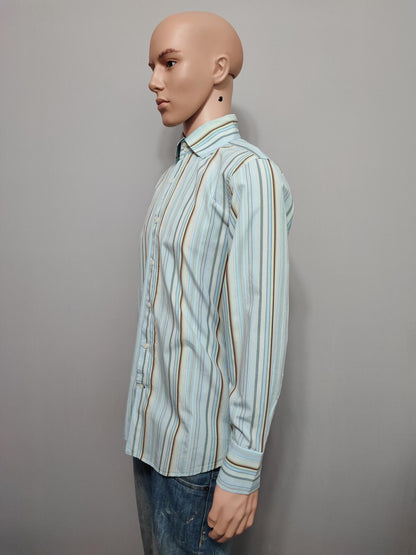 Vintage Banana Republic Grant Fit Striped Long Sleeve Shirt Blue Men Size Large