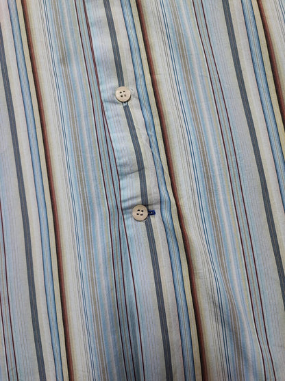 Vintage Banana Republic Grant Fit Striped Long Sleeve Shirt Blue Men Size Large