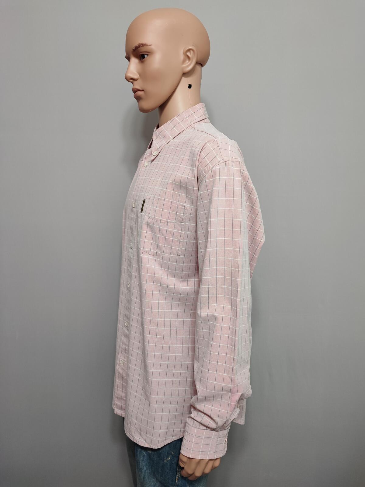 Vintage Armani Jeans Checked Shirt XXL Pink Rose Cotton Long Sleeve 90s Y2K AJ