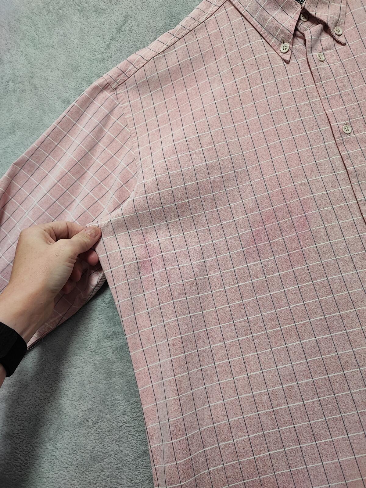 Vintage Armani Jeans Checked Shirt XXL Pink Rose Cotton Long Sleeve 90s Y2K AJ