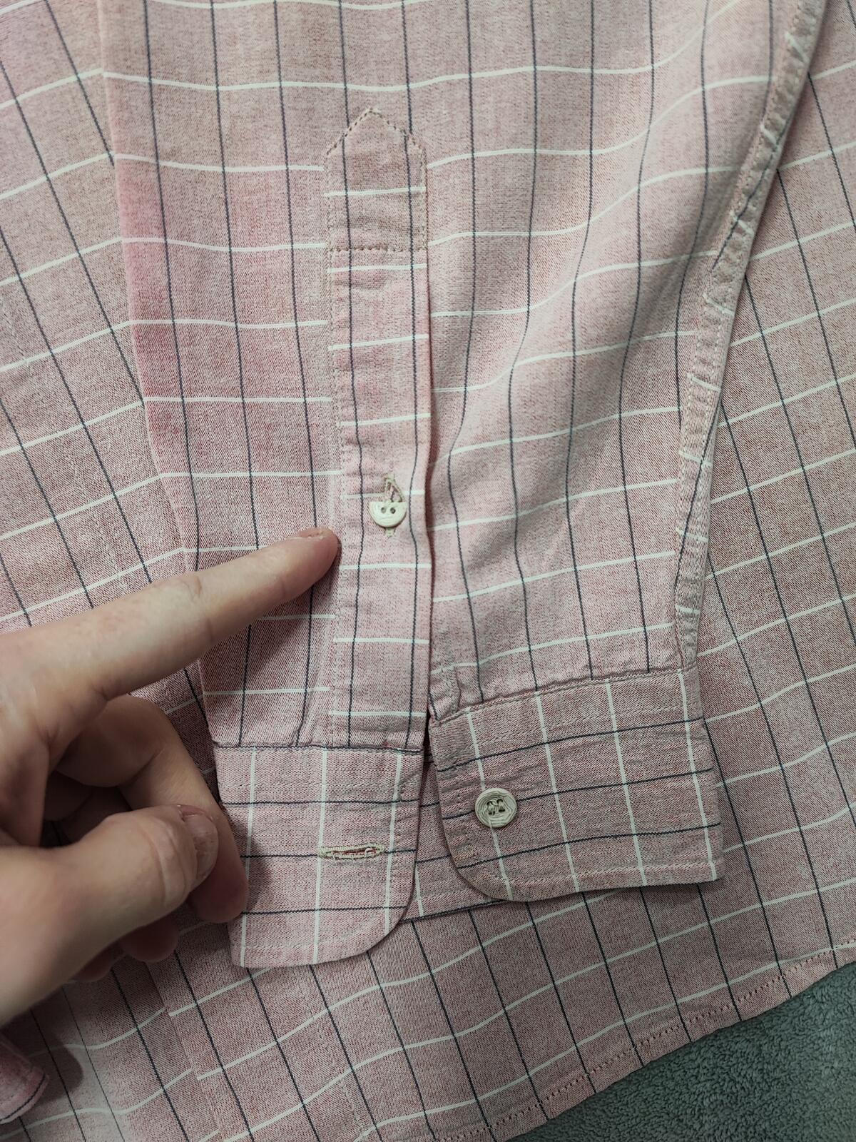 Vintage Armani Jeans Checked Shirt XXL Pink Rose Cotton Long Sleeve 90s Y2K AJ