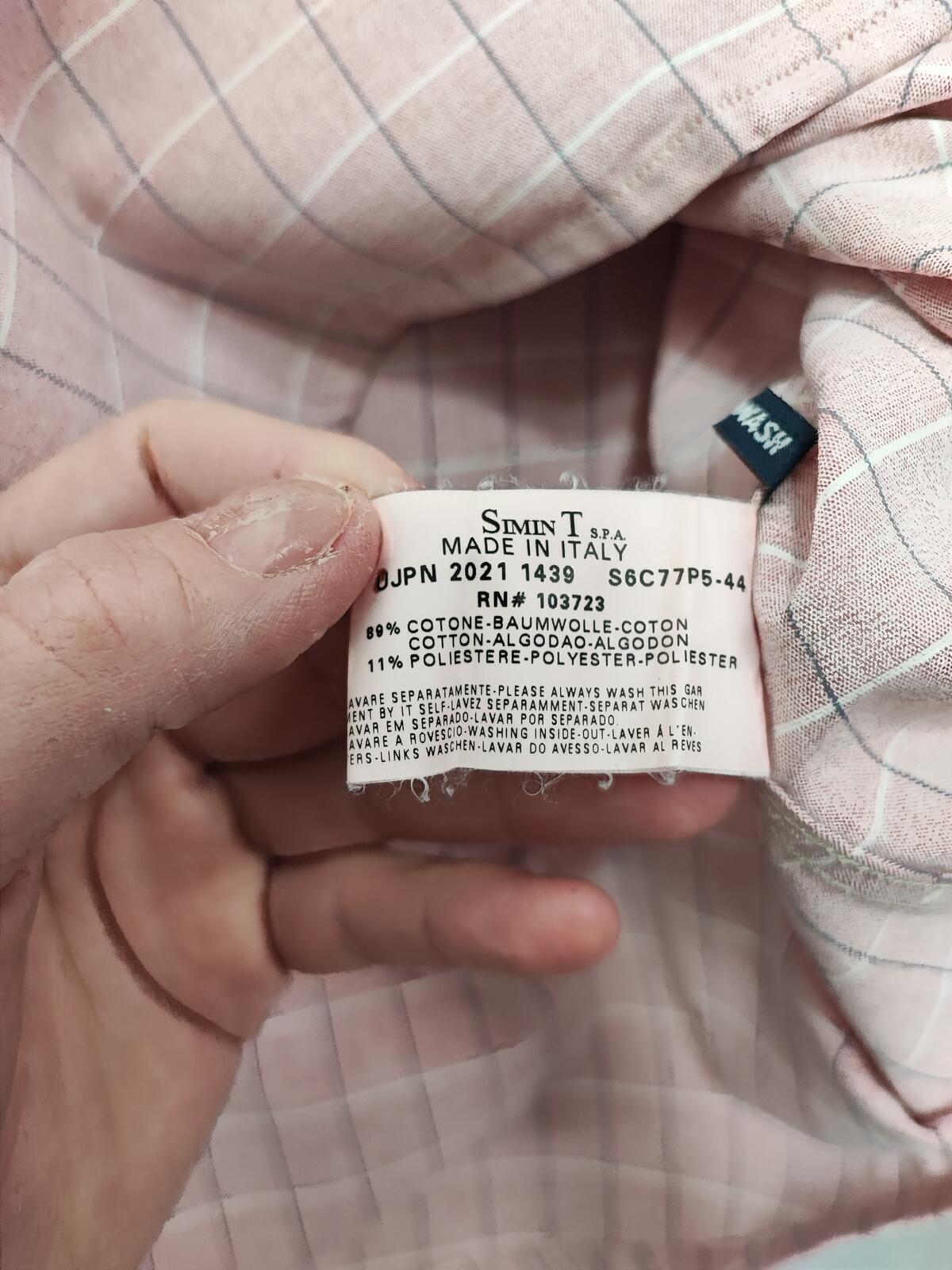 Vintage Armani Jeans Checked Shirt XXL Pink Rose Cotton Long Sleeve 90s Y2K AJ