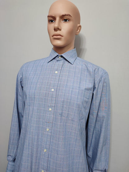 Vintage Tommy Hilfiger Ithaca Checked Long Sleeve Preppy Shirt Blue Men Size L