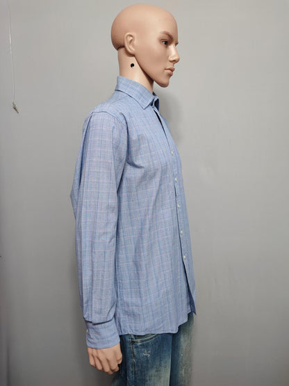 Vintage Tommy Hilfiger Ithaca Checked Long Sleeve Preppy Shirt Blue Men Size L