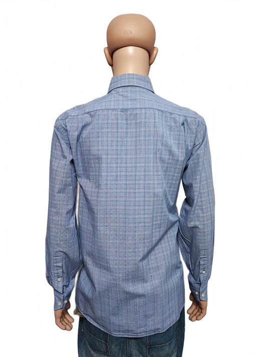 Vintage Tommy Hilfiger Ithaca Checked Long Sleeve Preppy Shirt Blue Men Size L