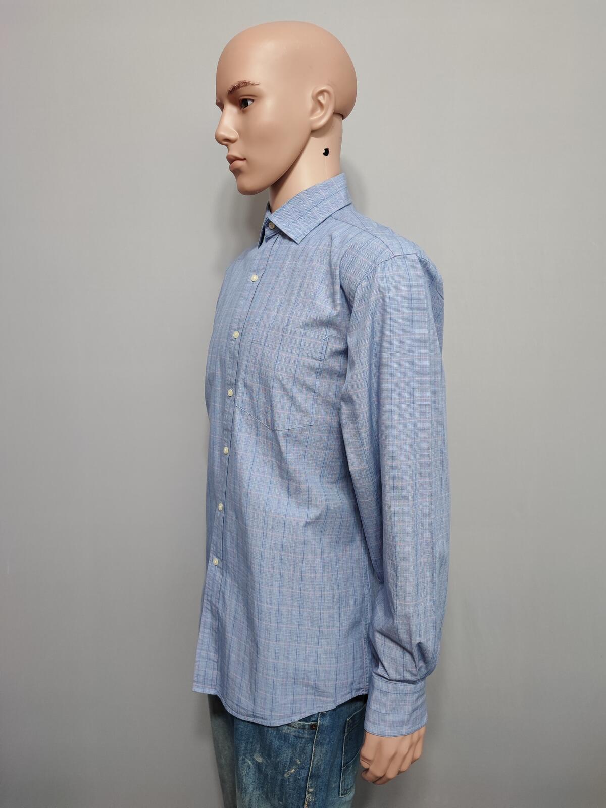 Vintage Tommy Hilfiger Ithaca Checked Long Sleeve Preppy Shirt Blue Men Size L