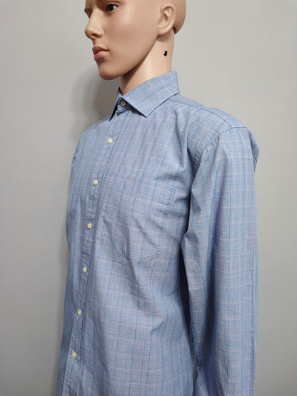 Vintage Tommy Hilfiger Ithaca Checked Long Sleeve Preppy Shirt Blue Men Size L