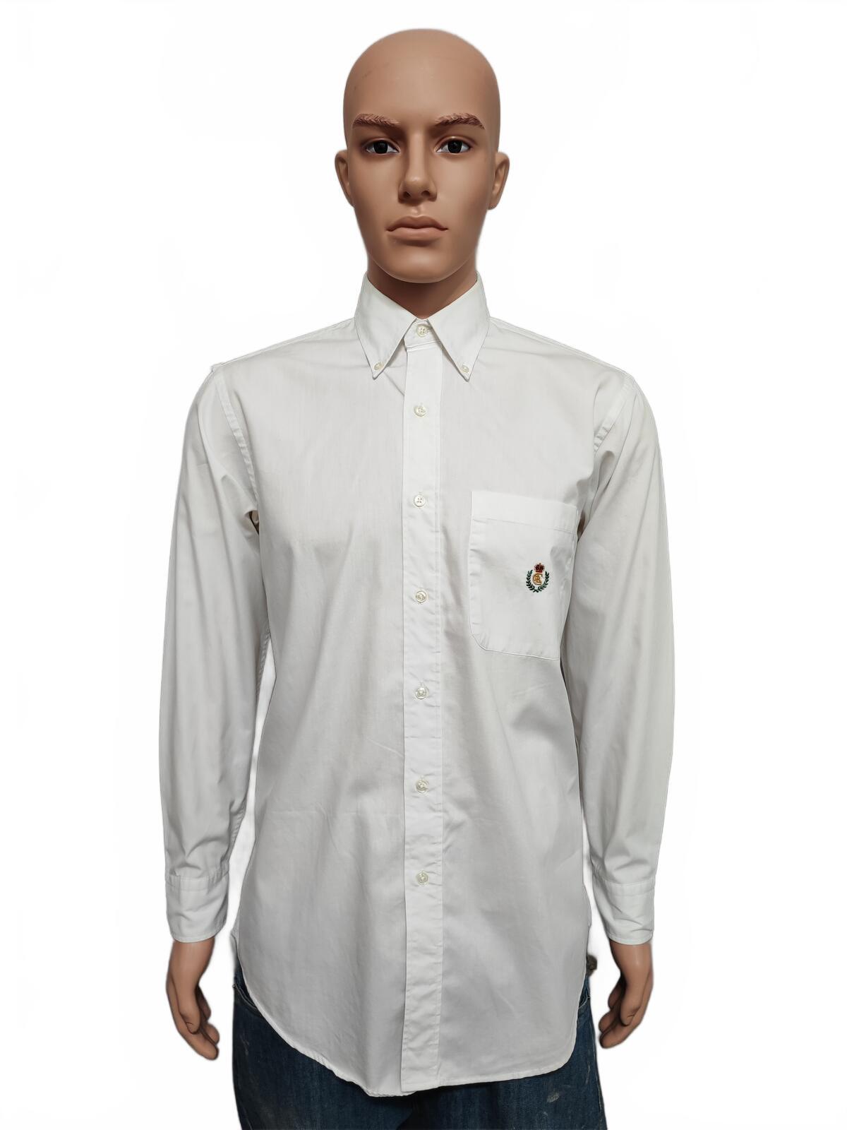 Vintage Chaps Ralph Lauren Plain Long Sleeve Button Down Shirt White Men Large