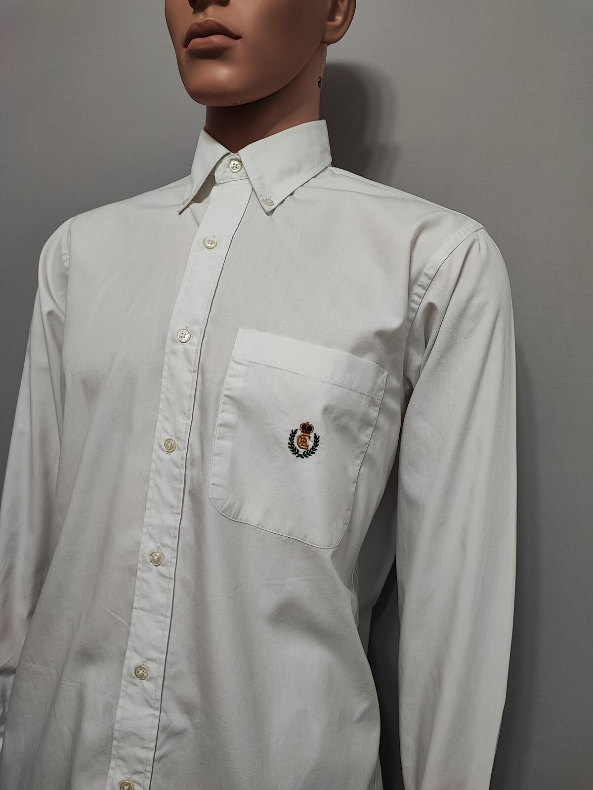 Vintage Chaps Ralph Lauren Plain Long Sleeve Button Down Shirt White Men Large