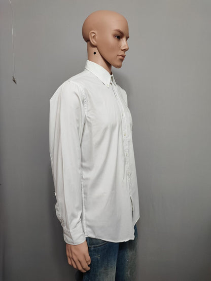 Vintage Chaps Ralph Lauren Plain Long Sleeve Button Down Shirt White Men Large