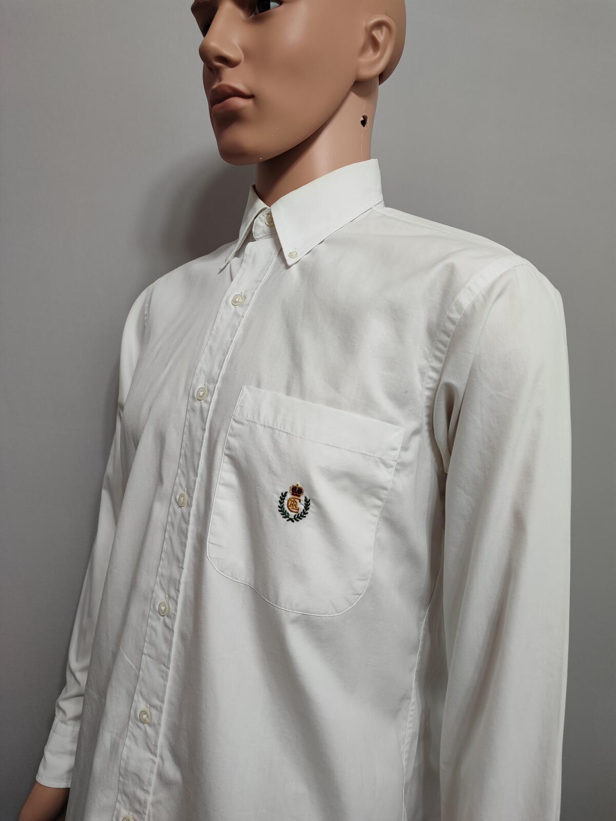 Vintage Chaps Ralph Lauren Plain Long Sleeve Button Down Shirt White Men Large