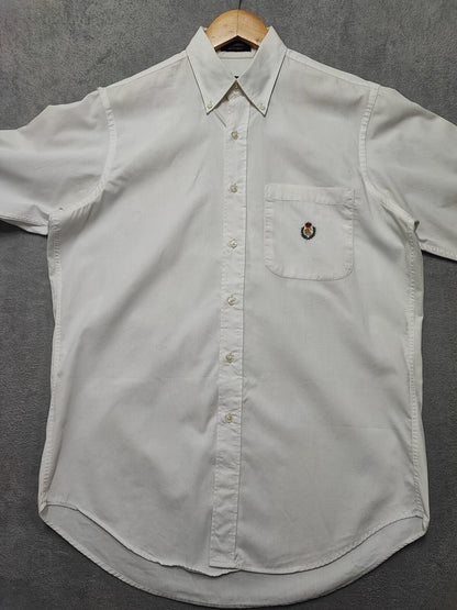 Vintage Chaps Ralph Lauren Plain Long Sleeve Button Down Shirt White Men Large