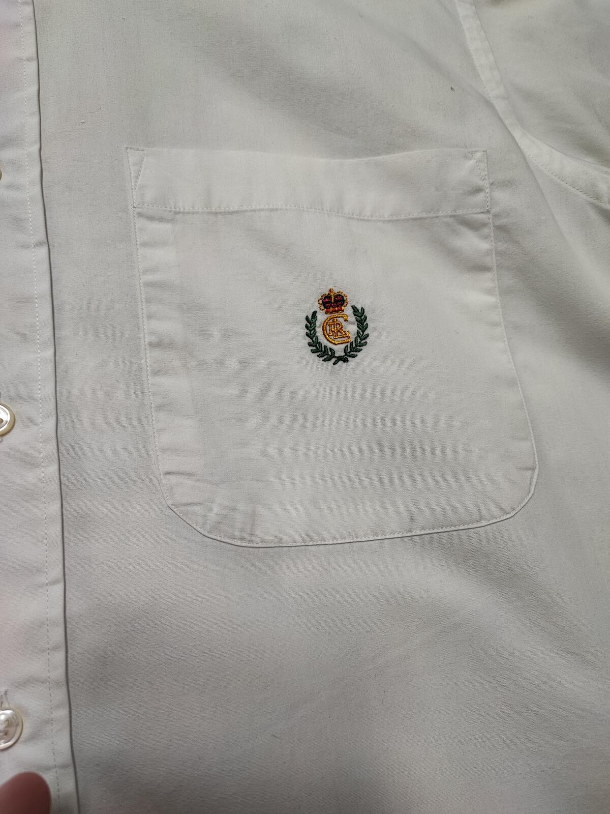 Vintage Chaps Ralph Lauren Plain Long Sleeve Button Down Shirt White Men Large